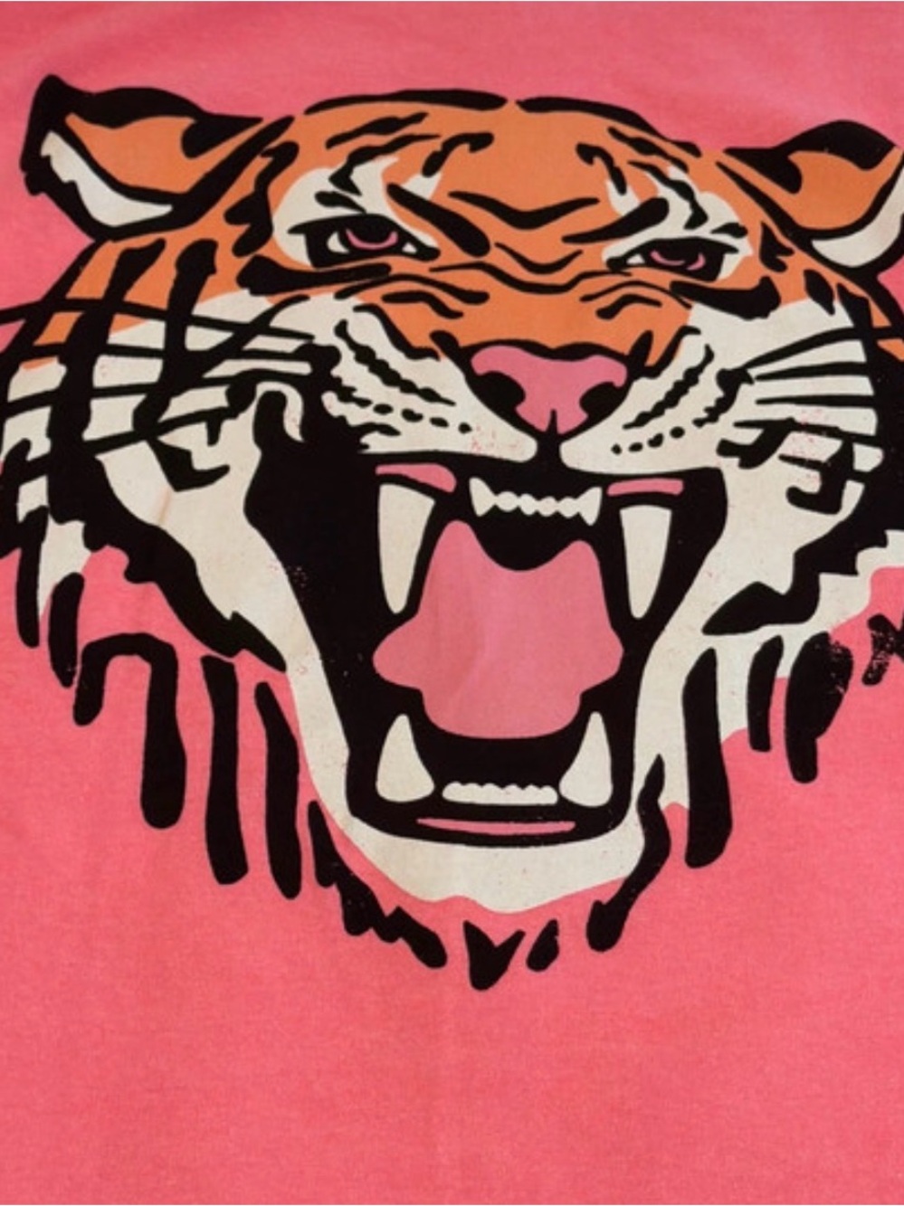 NWT Hot Pink Neon Tee with Bold Tiger Face Graphic XXXL